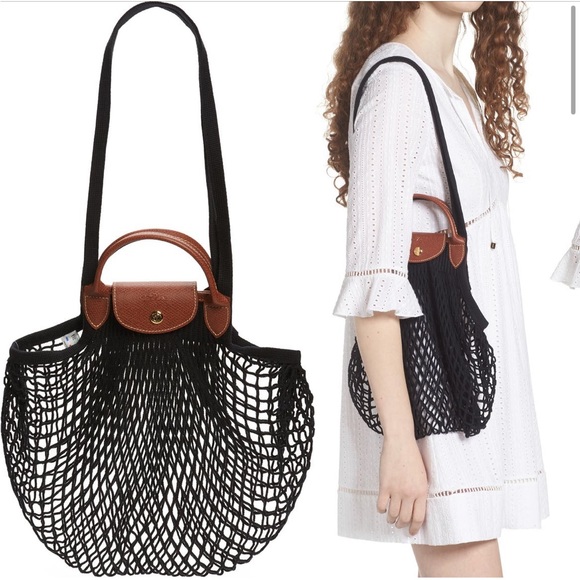 Longchamp Le Pliage Filet Knit Shoulder Bag NWOT - Picture 4 of 7